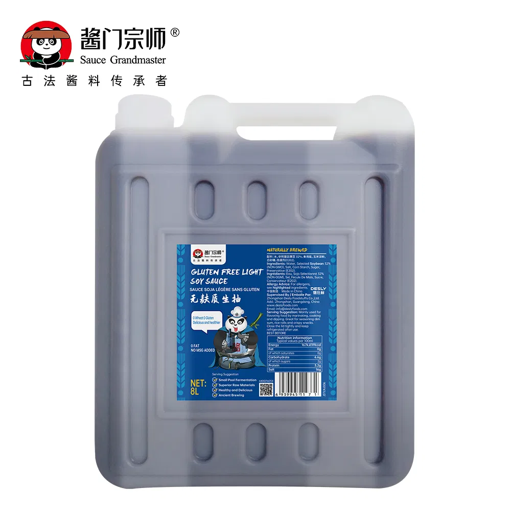 Naturally Brewed No-GMO No-Gluten Chinese Soybean Sauce Wholesale Glass Bottle 150 Ml Gluten Free Light Soy Sauce for Supermarkets, Restaurants, Food Industry