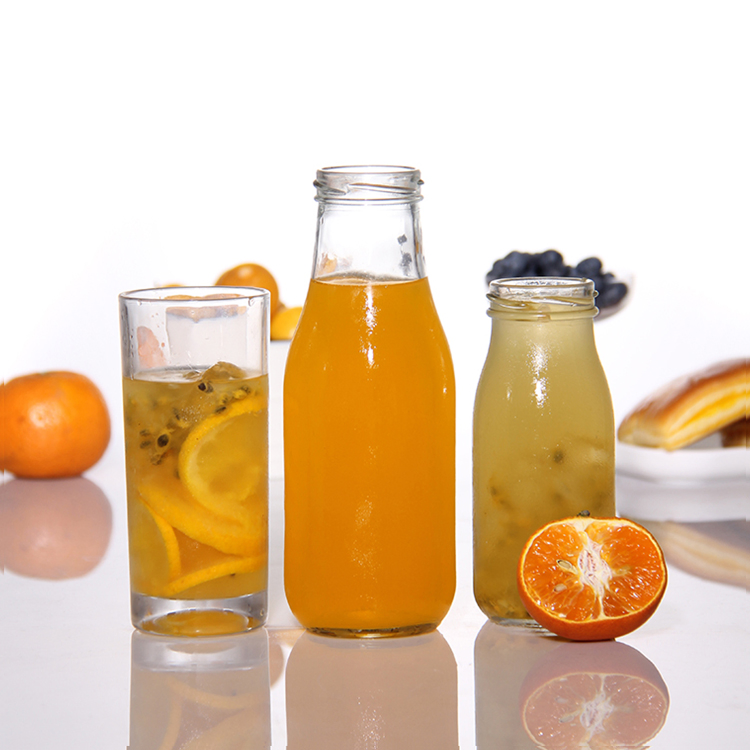 Personalized Custom 16oz 500ml Gold Stamping Milk Botella De Vidrio for Juice