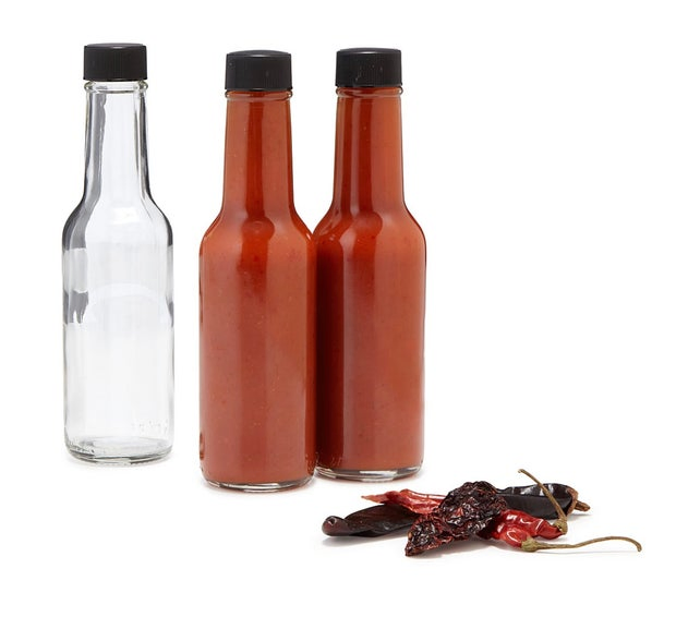 Clear 150ml 250ml Glass Bottle Tomato Sauce Kitchup Hot Sauce Bottle with Black Screw Lid