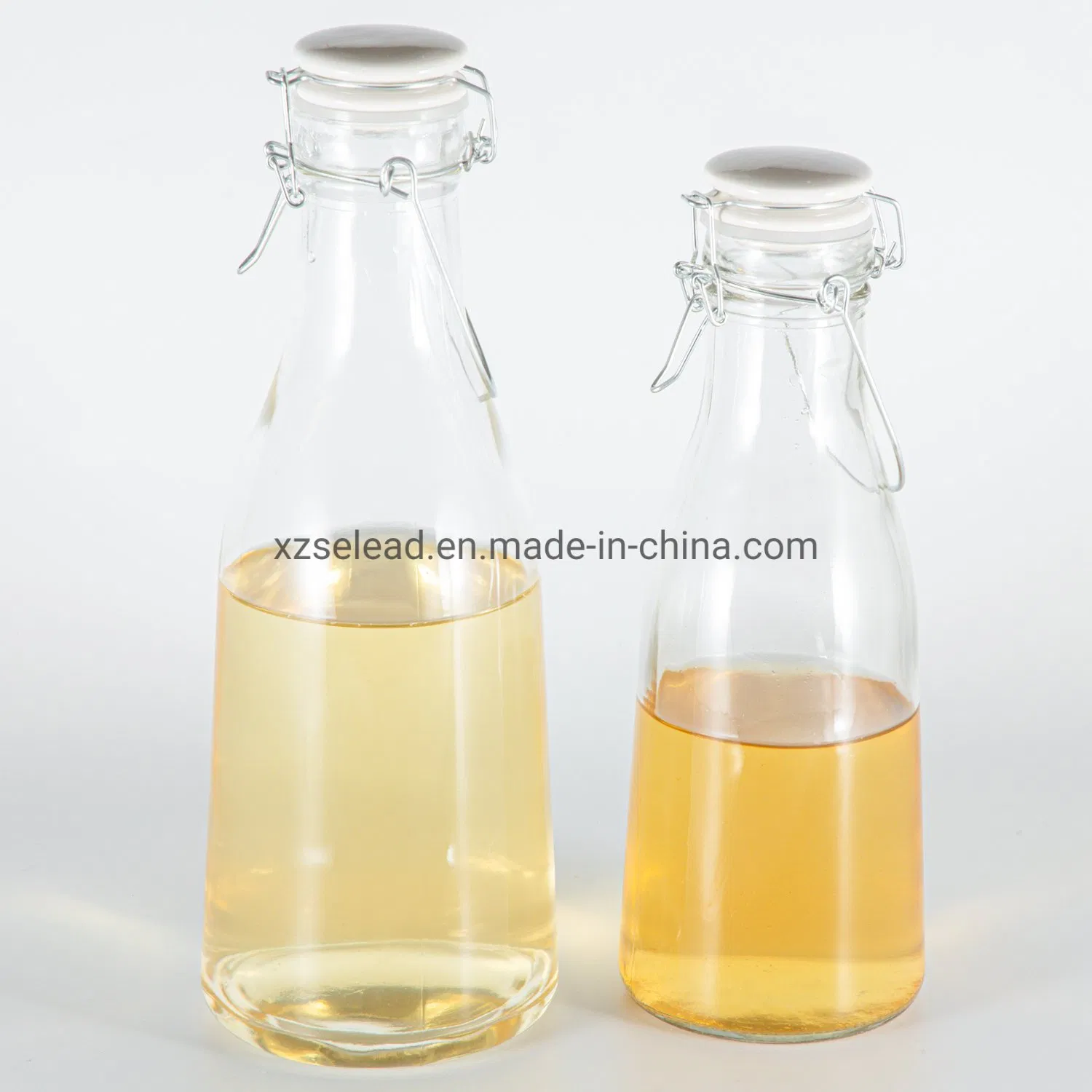 Milk Juice Drink Swing Top Cover Flip Glass Bottle