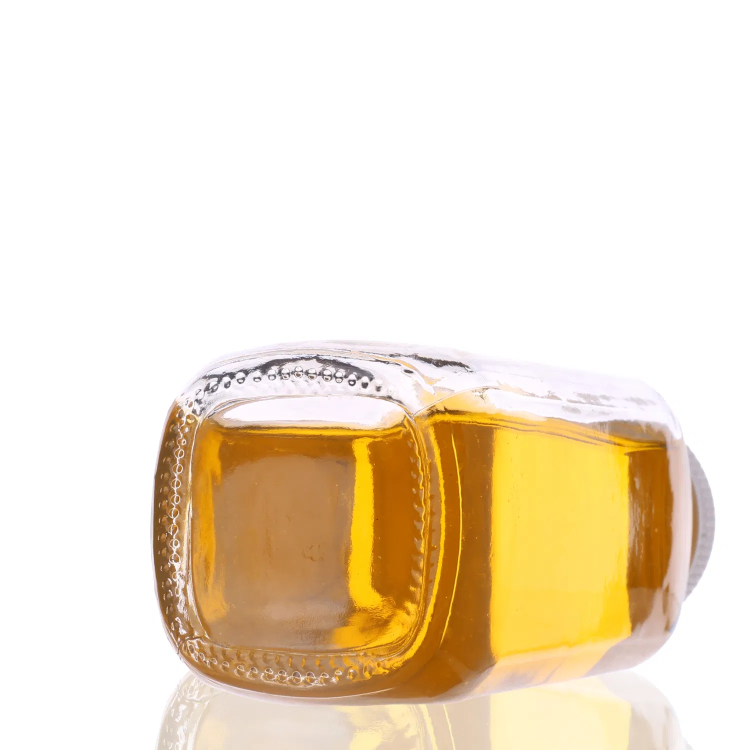 Square Empty Milk Fruit Juice Drink Glass Bottles Screen Printing Beverage Bottle