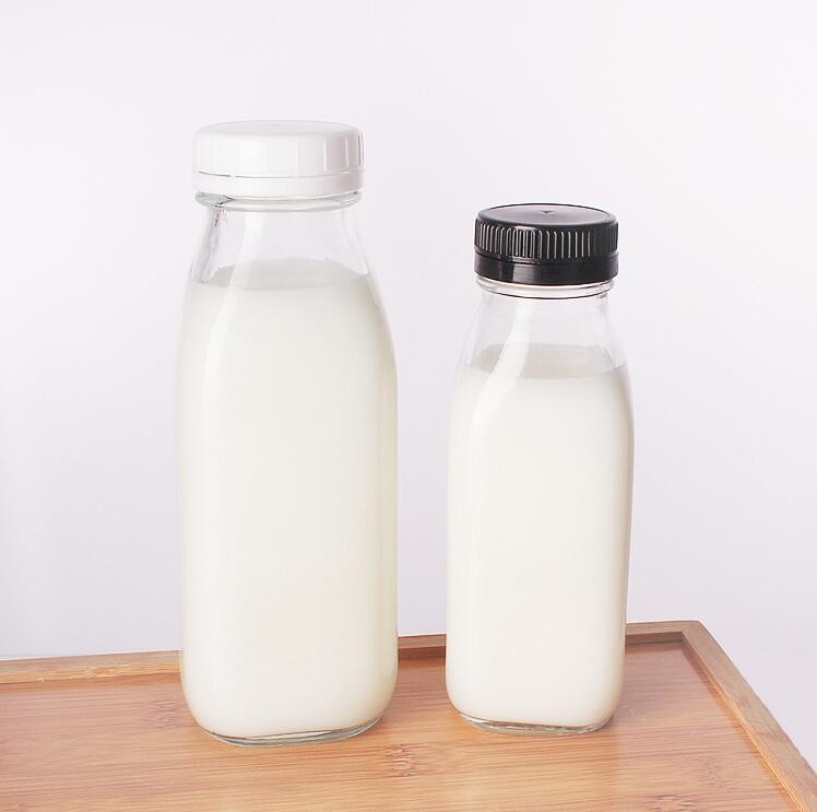 Stock Your Home Liter Glass Milk Bottles 32oz Milk Jars with Lids Food Grade Glass Bottles Dishwasher Safe Drinking Containers