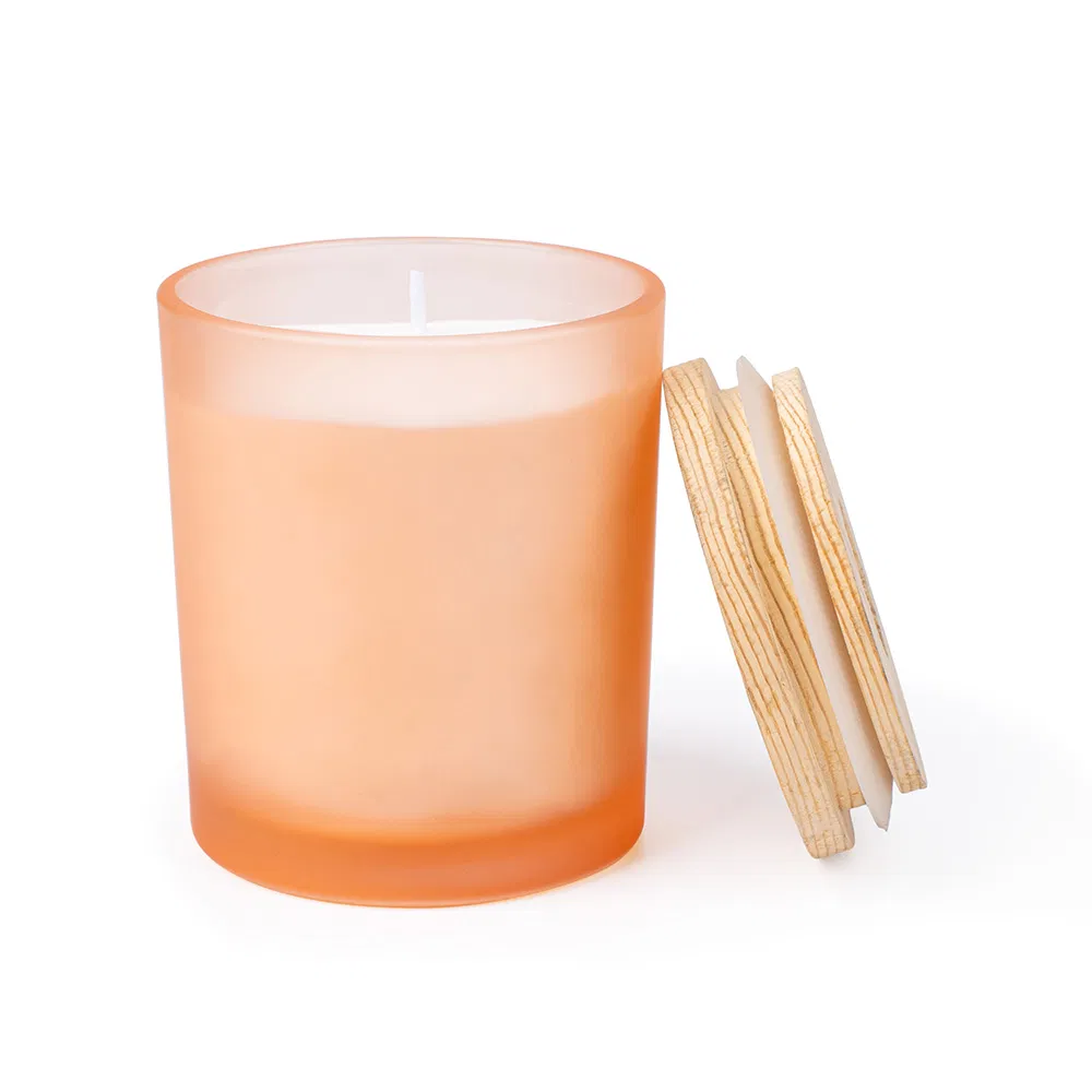 Factory Direct Cheap Glass Candle Container Empty 10oz Cylinder Candle Jar with Lids for Candle Making
