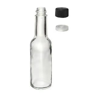 155ml Glass Food Storage Bottle Glass Chili Hot Sauce Bottle with Screw Cap and Plastic Shrink Sleeve