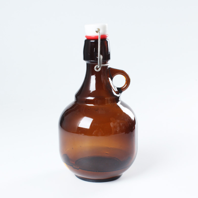 California Style 1000ml Swing Top Water Wine Milk Brewed Beer Glass Growler Bottles Gallon Jug with Handle