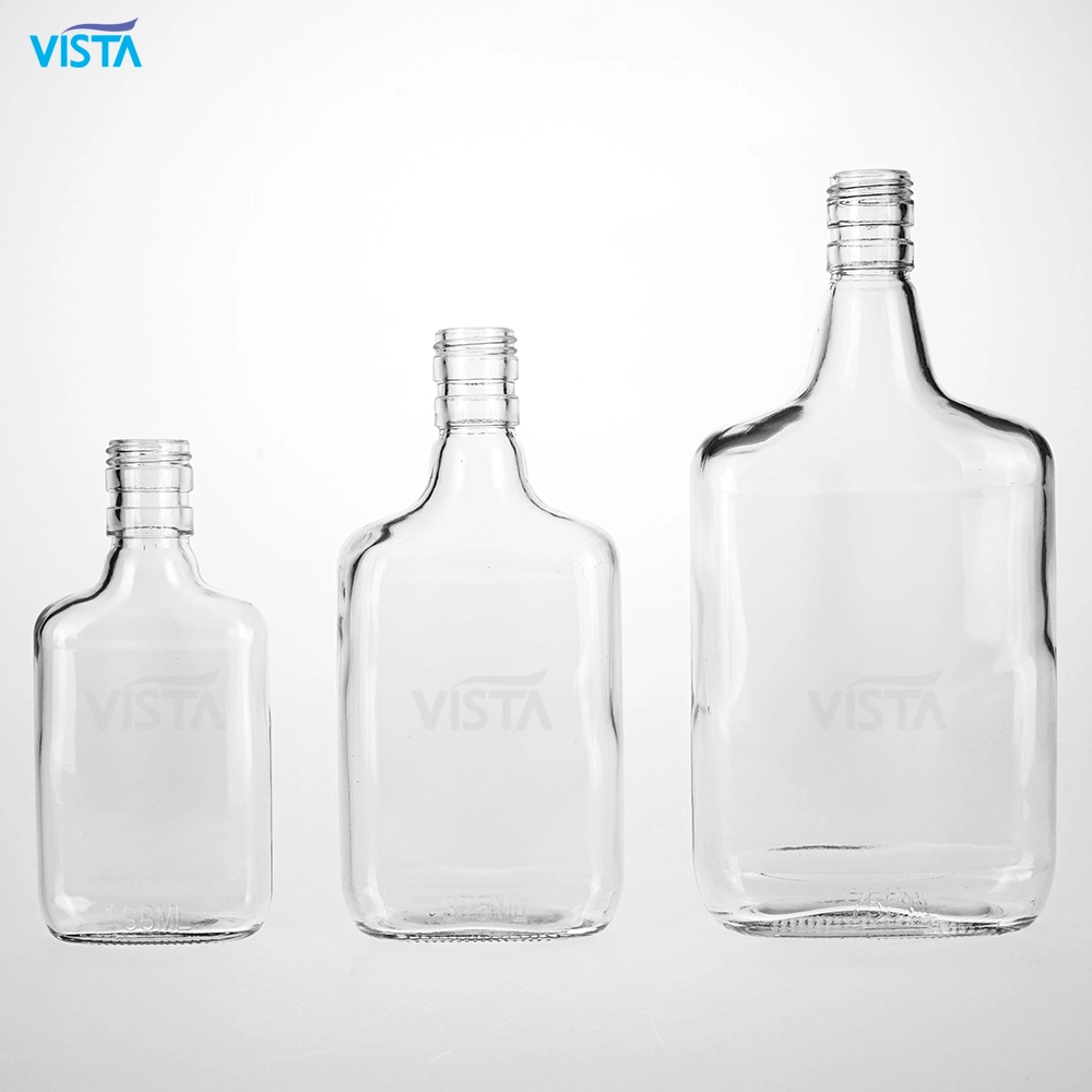 Wholesale 175ml 200ml 375ml Flask Ice Wine Glass Bottle Mineral Water Bottle Beverage Glass Bottle with Screw Cap.