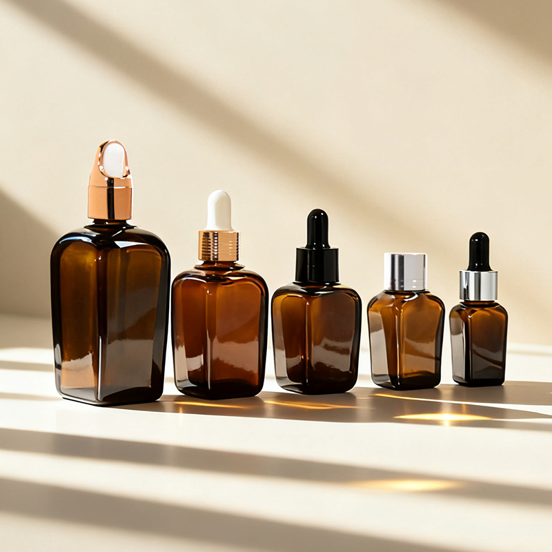 5ml 10ml 15ml 20ml 30ml 50ml 100ml 1oz 50ml Amber Glass Bottle Amber Glass Cosmetic Essential Oil Glass Dropper Bottle with Pipette