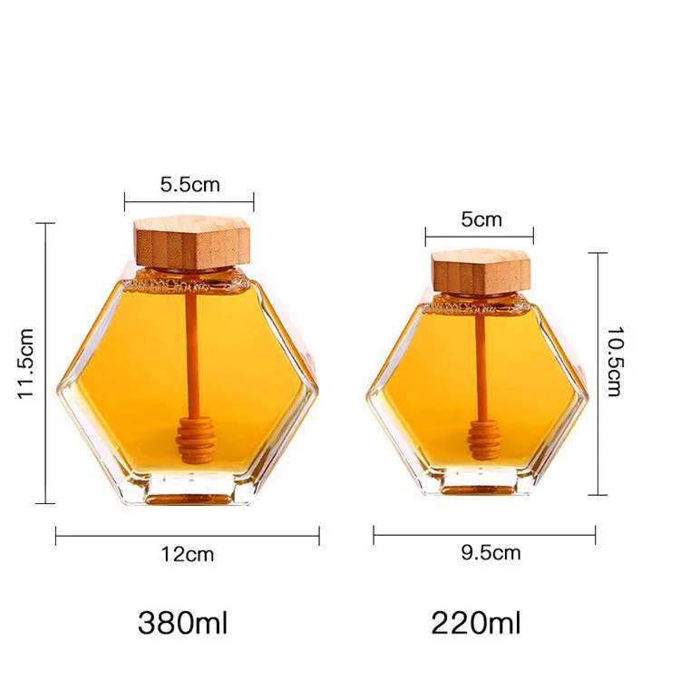 Hexagonal Wooden Cap <a href='/catalog/top-10-glass-honey-jars-factory-supplier/'>Glass Honey Jars</a>