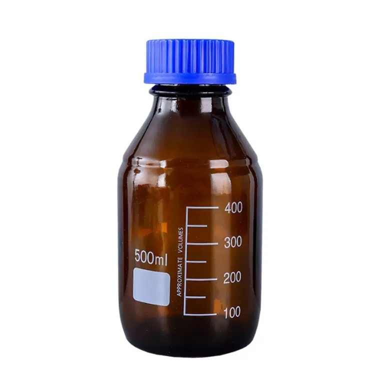 Blue Cap Reagent Bottle Laboratory Light-Blocking Clear Brown Glass Reagent Bottle with Screw Cap