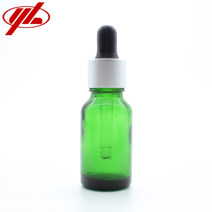 15ml Green Color Cosmetic Essential Oil Soda Lime Glass Bottle Packaging