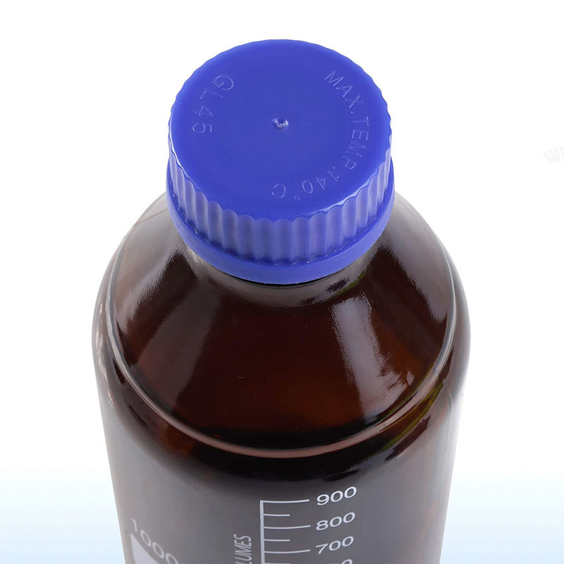 Spot 1000ml Laboratory Research High Borosilicate Glass Bottle Amber Reagent Bottle with Spiral Cap