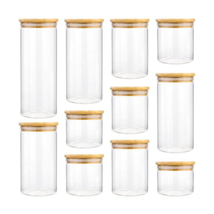 Hand Blown Airtight Glass Tea Coffee Storage Jars Food Bottles