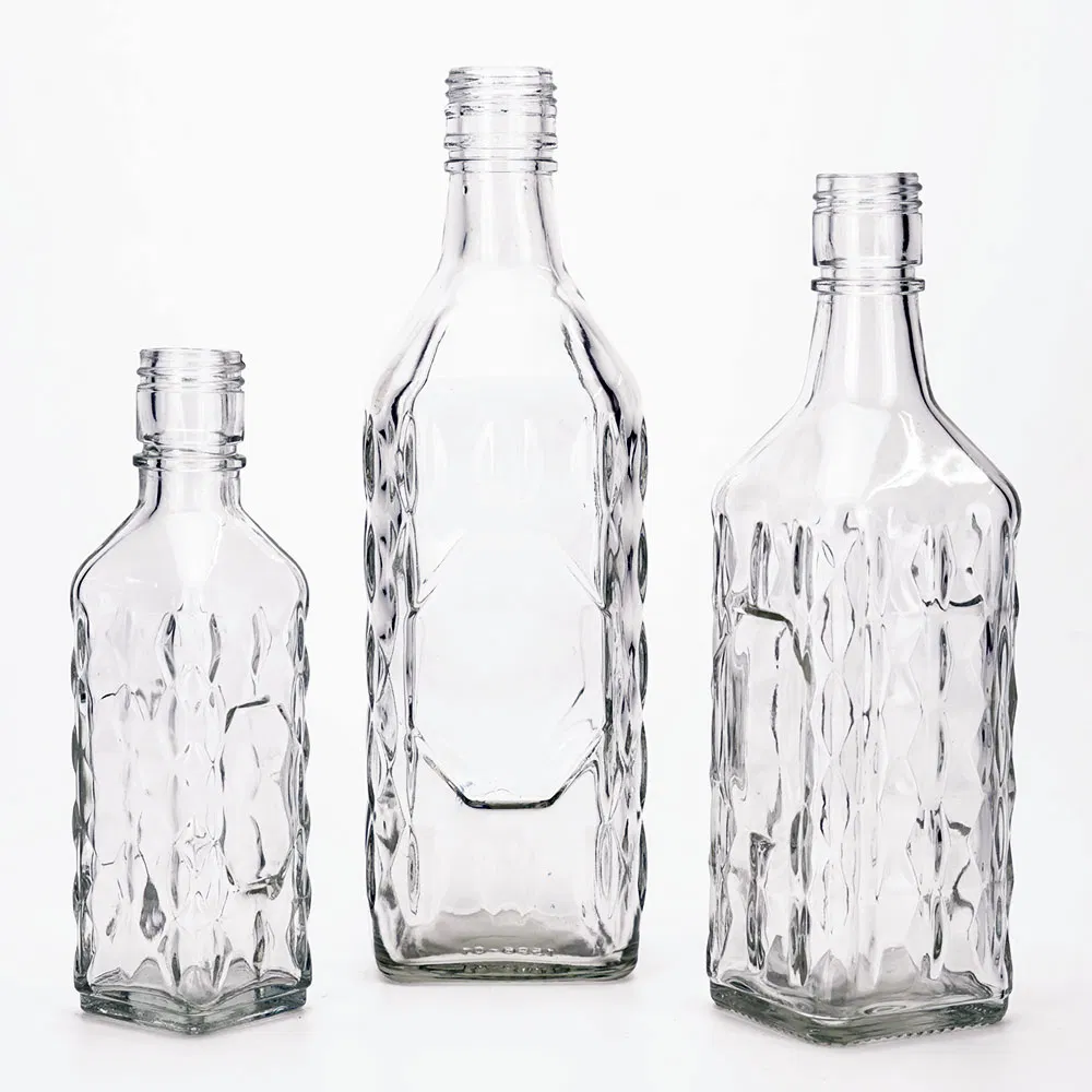 Vista 180ml 400ml 700ml Square Shape Transparent Sauce Glass Bottle