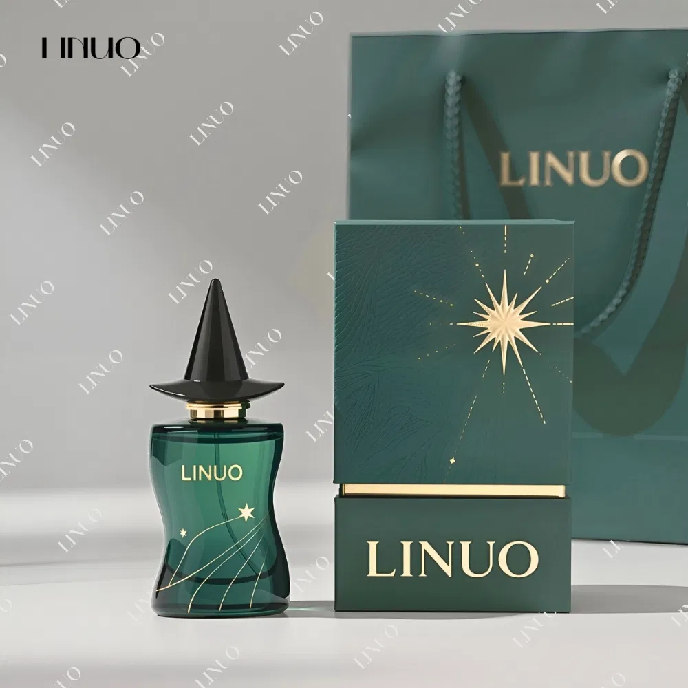 30ml 50ml 100ml Square Cylinder Rectangle Unique Shape Green Glass Perfume Bottles Hot Stamping Eco-Friendly Customizable Bulk Order Luxury Design Premium