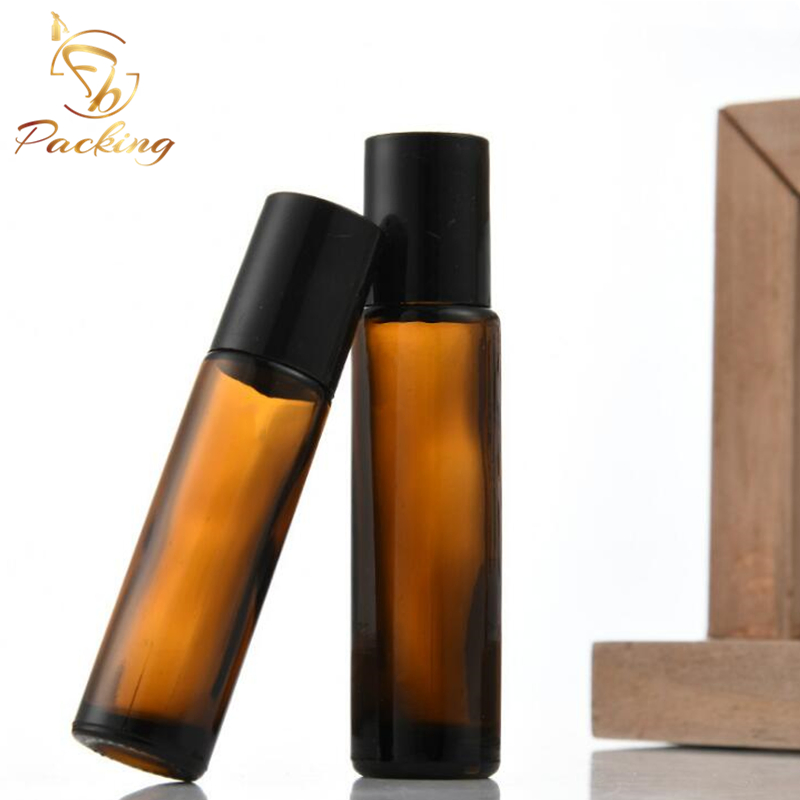 10ml Amber Glass Roll-on Bottle for Eye Oil with Metal Ball