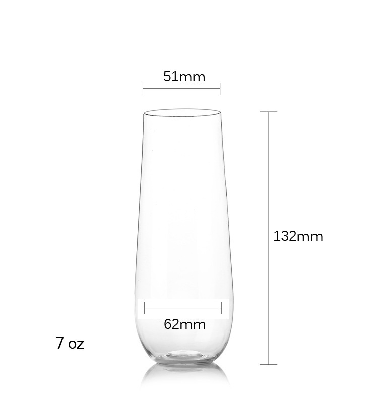 Reuseable 7oz Tritan Champagne Glass Plastic Wine Cups