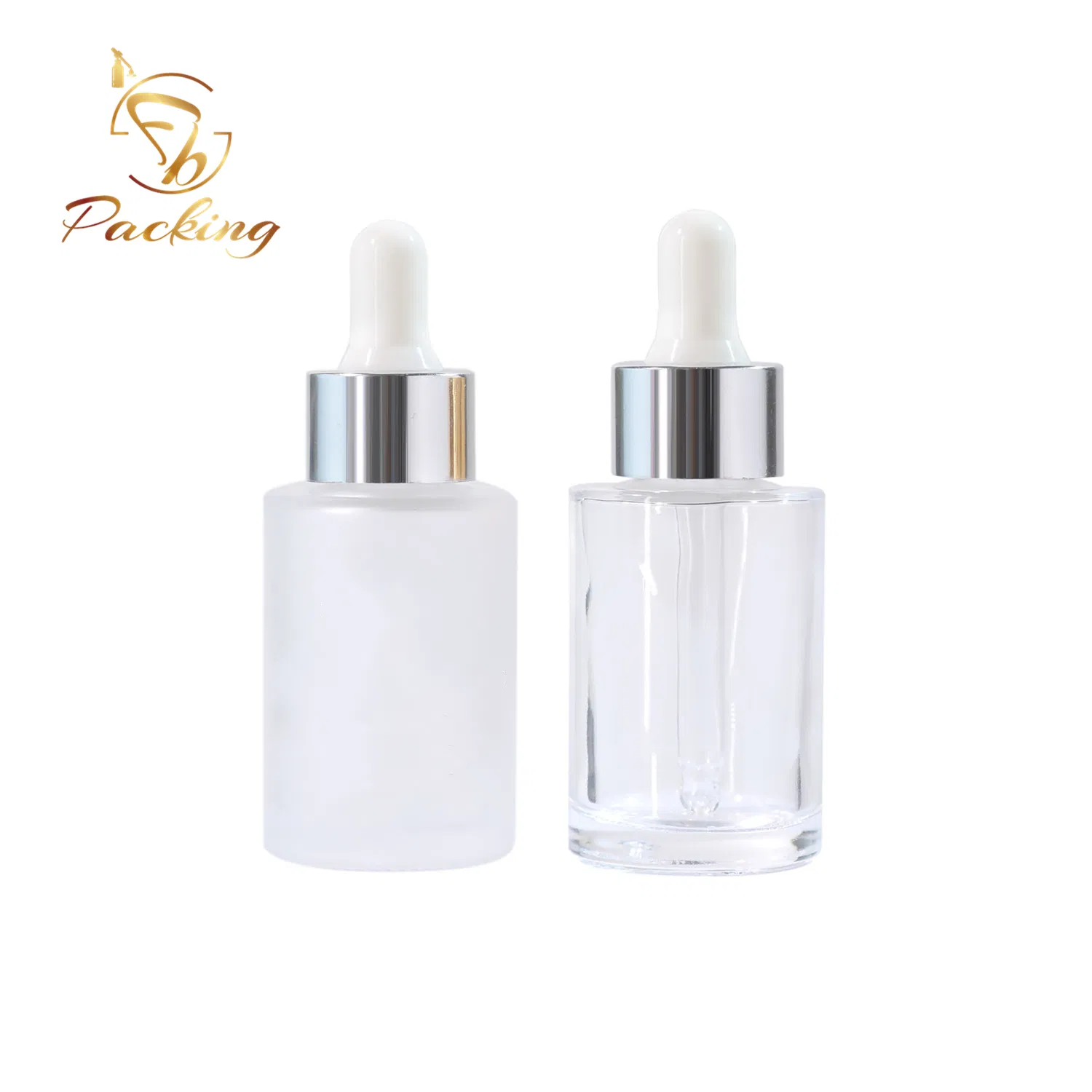 30ml Cylinder Frosted Clear Amber Essential Oil Glass Dropper Bottle Manufacturer