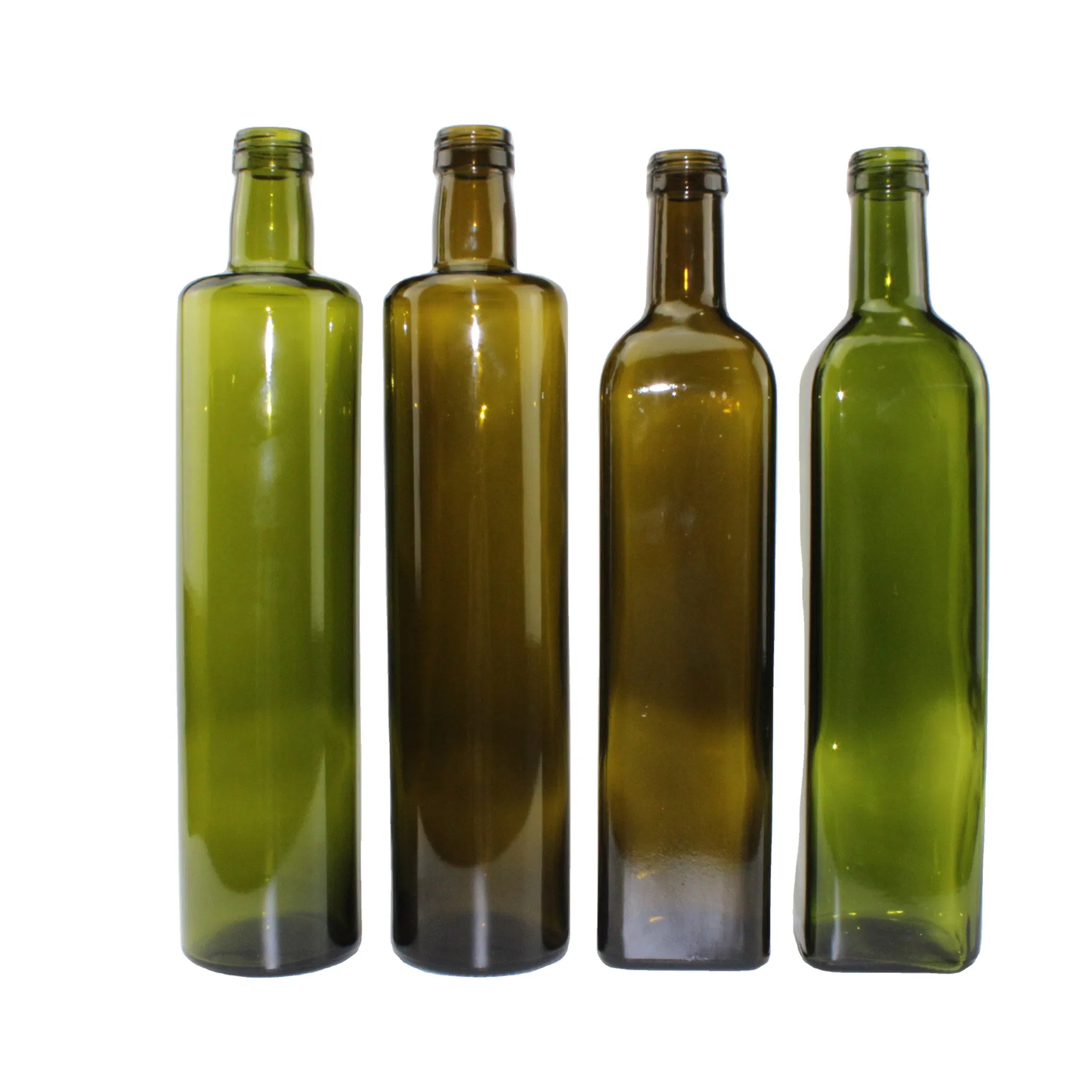 Food Grade 250ml 500ml 750ml 1L Empty Square Antique Green Dorica Marasca Glass Bottle for Olive Oil