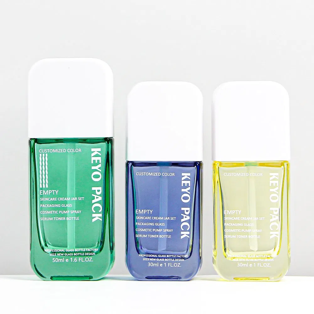 Custom Glass Empty 30ml 50ml Serum Foundation Lotion Skincare Cosmetic Bottle