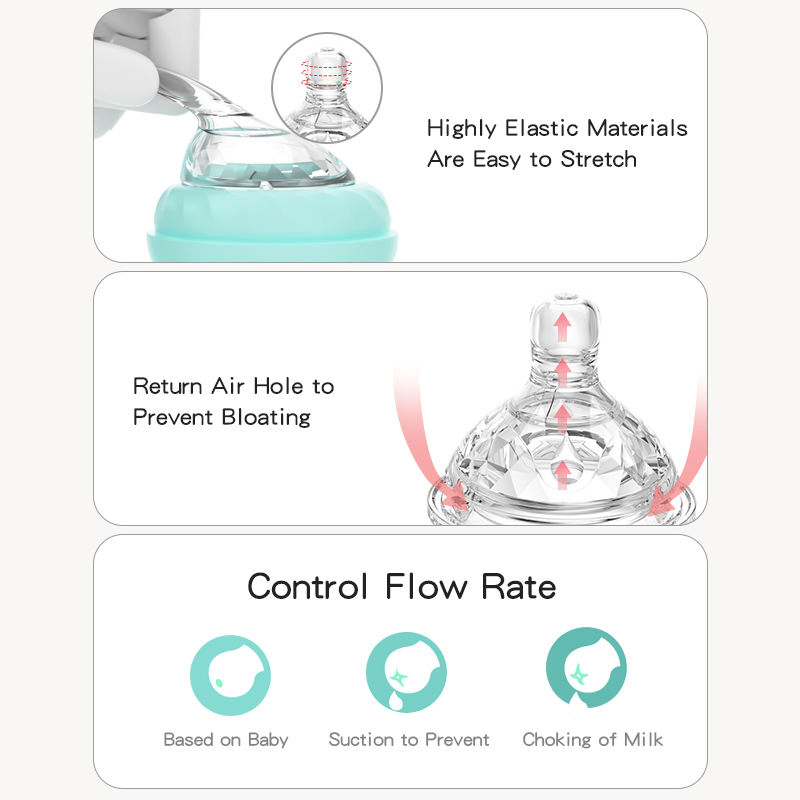 Glass Baby Milk Bottle 80ml 160ml Clear Sippy Baby Training Bottle
