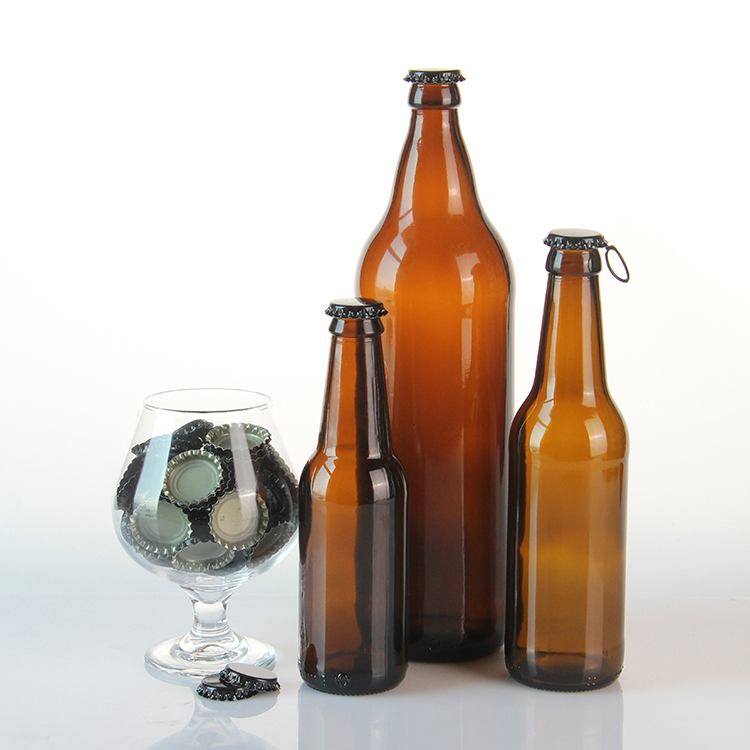 Food Grade 250ml 330ml Wholesale Glass Beer Bottle with Aluminum Lid