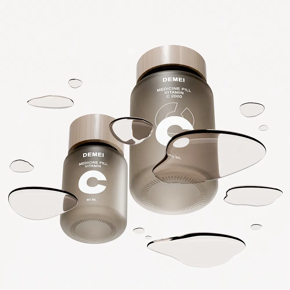 Glass Capsule Bottles 150ml with Screw Lid Leak-Proof Cosmetic Packaging