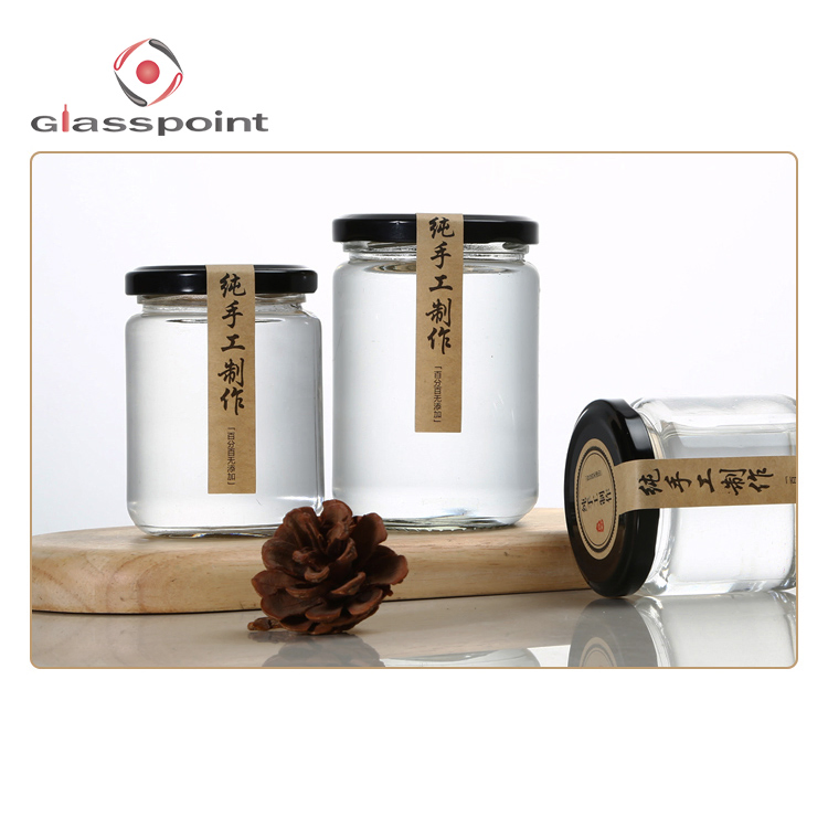 150ml Empty Round Clear Food Storage Sauce Glass Bottle Honey Glass Jar