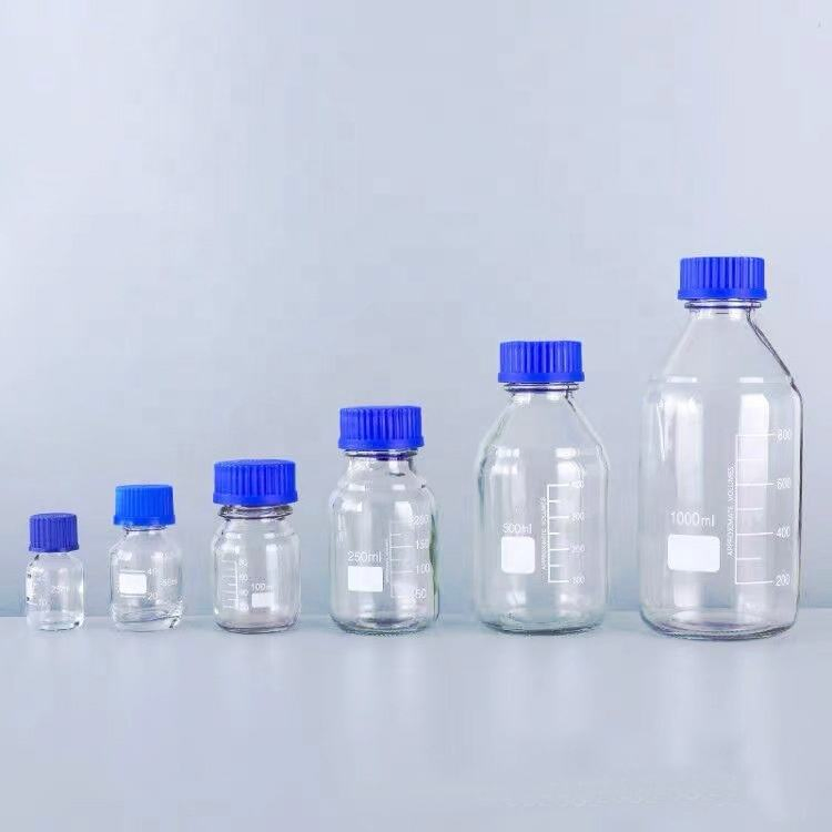 Laboratory Glassware High Borosilicate 3.3 Glass Reagent Bottle with Blue Screw Cap 100-20000ml