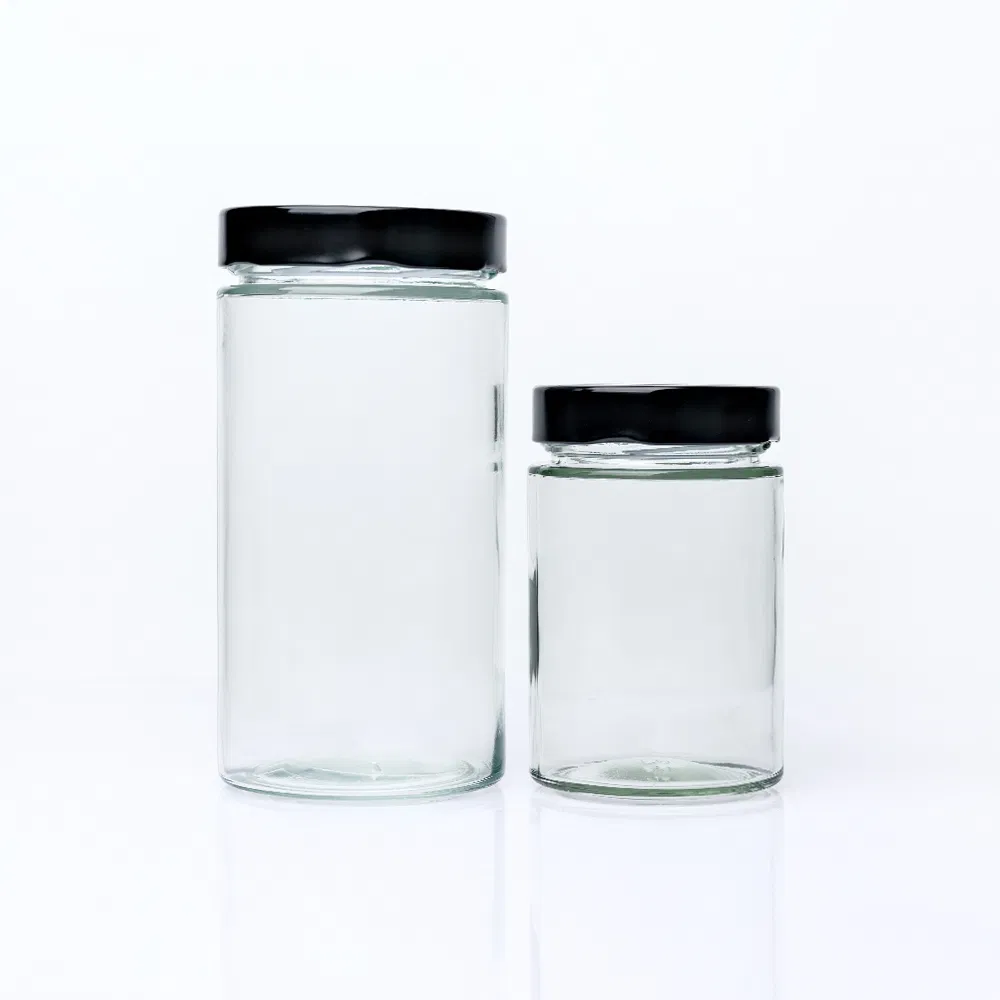 100ml 150ml 240ml Clear Round Storage Pickle Jam Glass Jar with Metal Lid