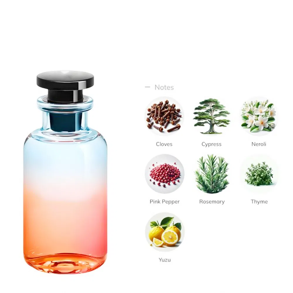 Us Au EU Fast Shipping Wholesale Arabian Cosmetic Packaging Empty Gradient Color Round Reusable Screw Neck Perfume Glass Bottles