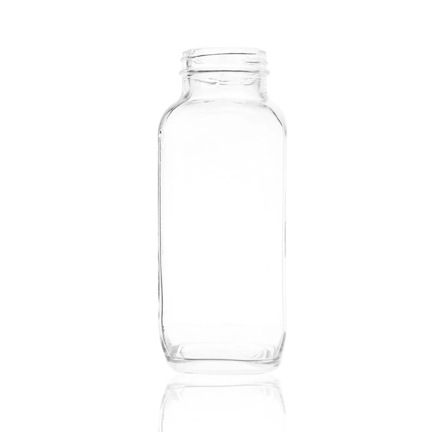 Square Empty Milk Fruit Juice Drink Glass Bottles Screen Printing Beverage Bottle