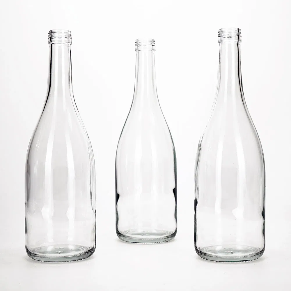 Vista Hot Sale Clear Wine Champagne 375ml 500ml 750ml Glass Bottle with Cork and Screw