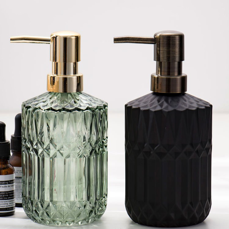 Wholesale Glass Soap Dispenser Hand Soap Dispenser Bottle with Pump with ABS Plastic Pump Lotion