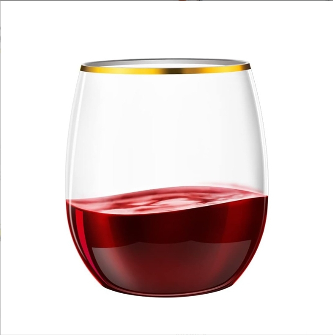 Pet Plastic Unbreakable Stemless Wine Glass Bar Party