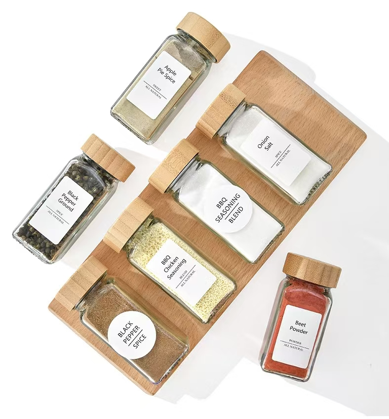 Stylish Glass Spice Jars Set with Custom Labels for Easy Organization