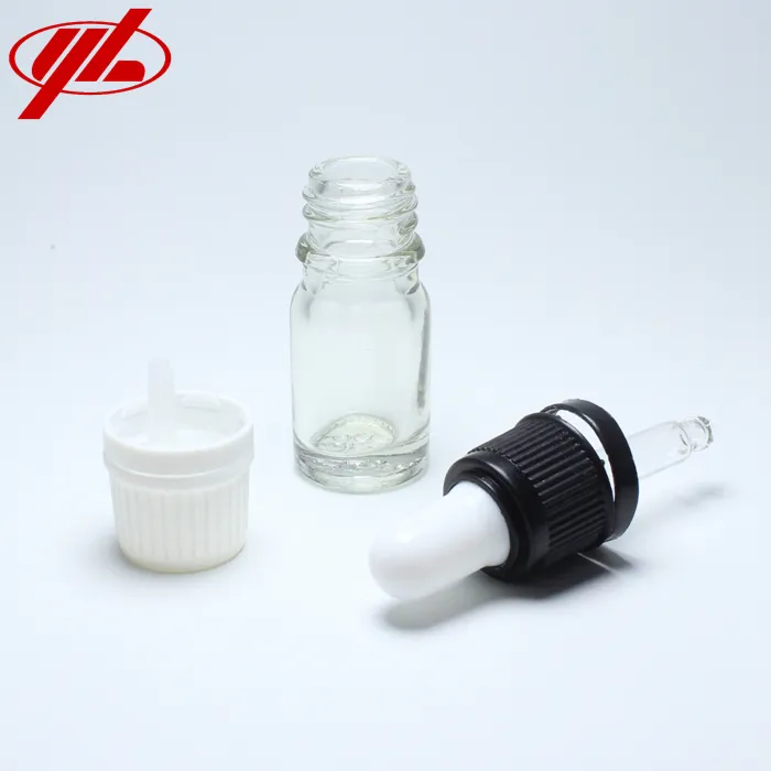 5ml Clear Cosmetic Essential Oil Dropper Glass Bottle Vial