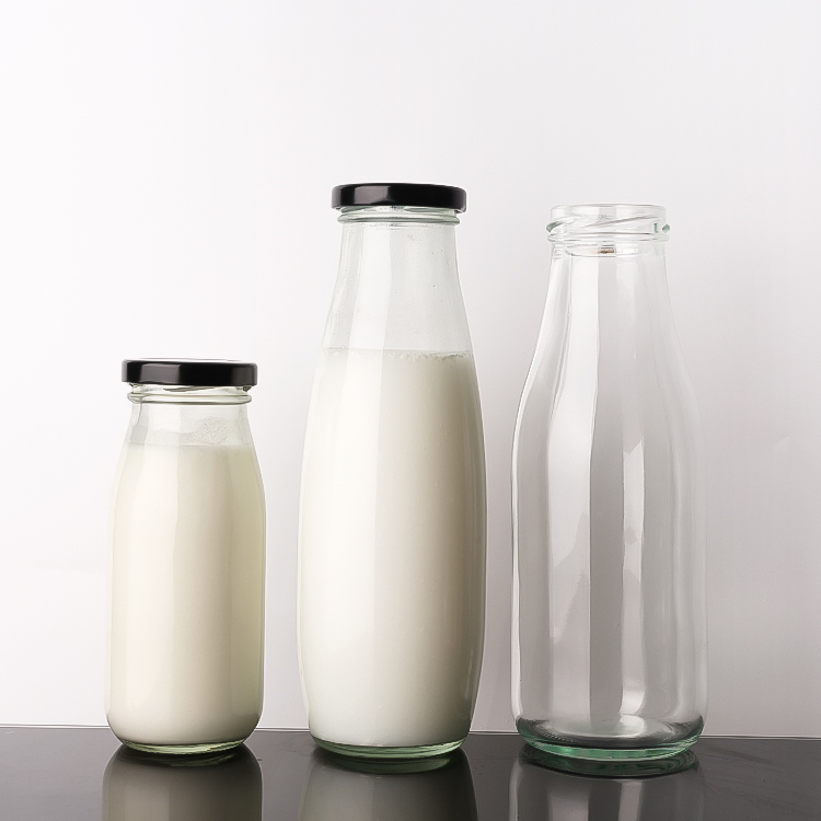 Premium Empty Glass Bottles for Juice and Milk - 250ml, 500ml, 1000ml
