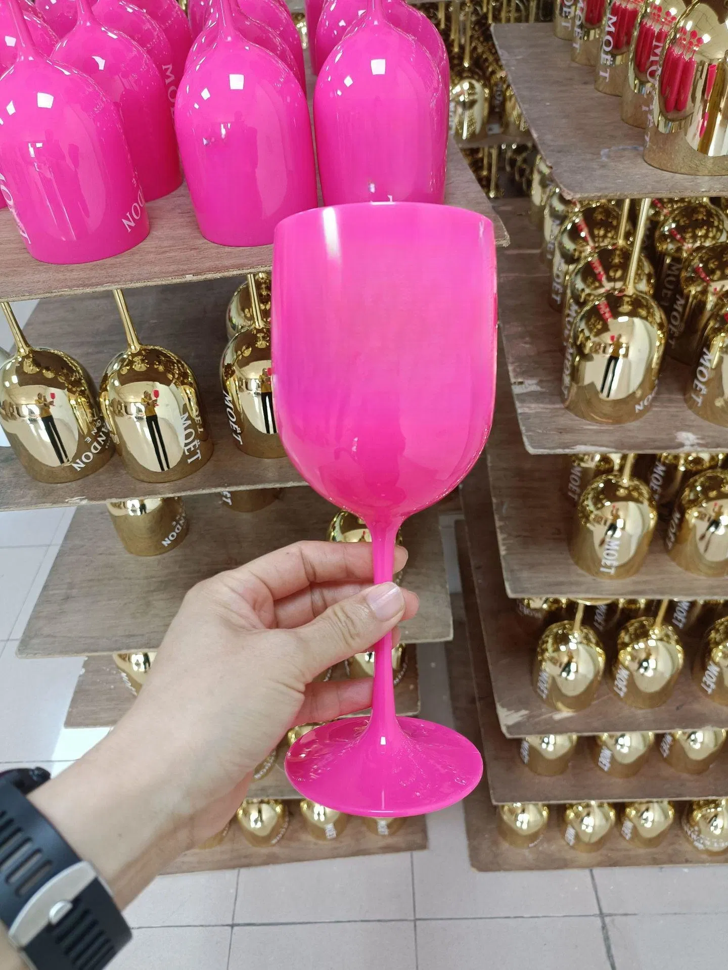 480ml 16oz BPA Free Reusable Customized Colored Plastic Champagne Glass Food Grade Dishwasher Safe Unbreakable Wine Cup