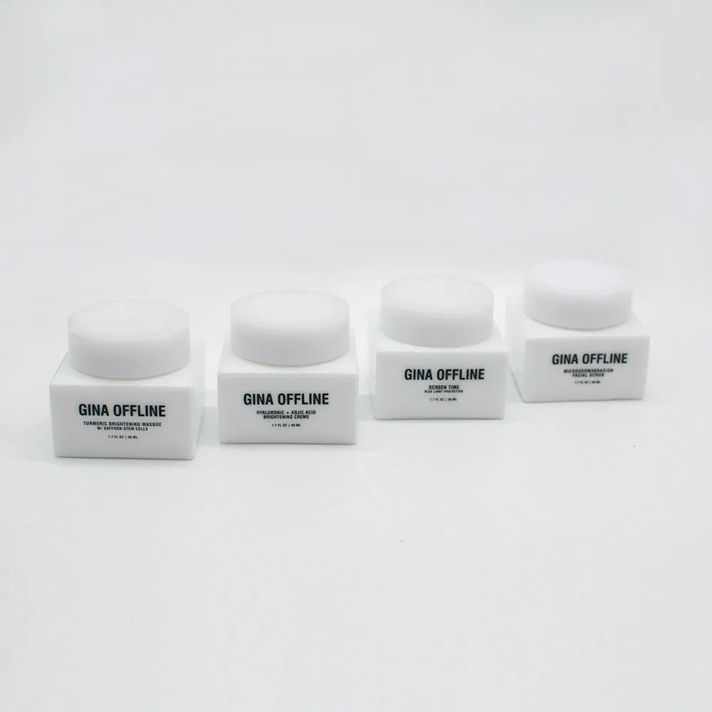 30ml 1oz Square Glass Retangular Lotion Serum Hair Oil Jar