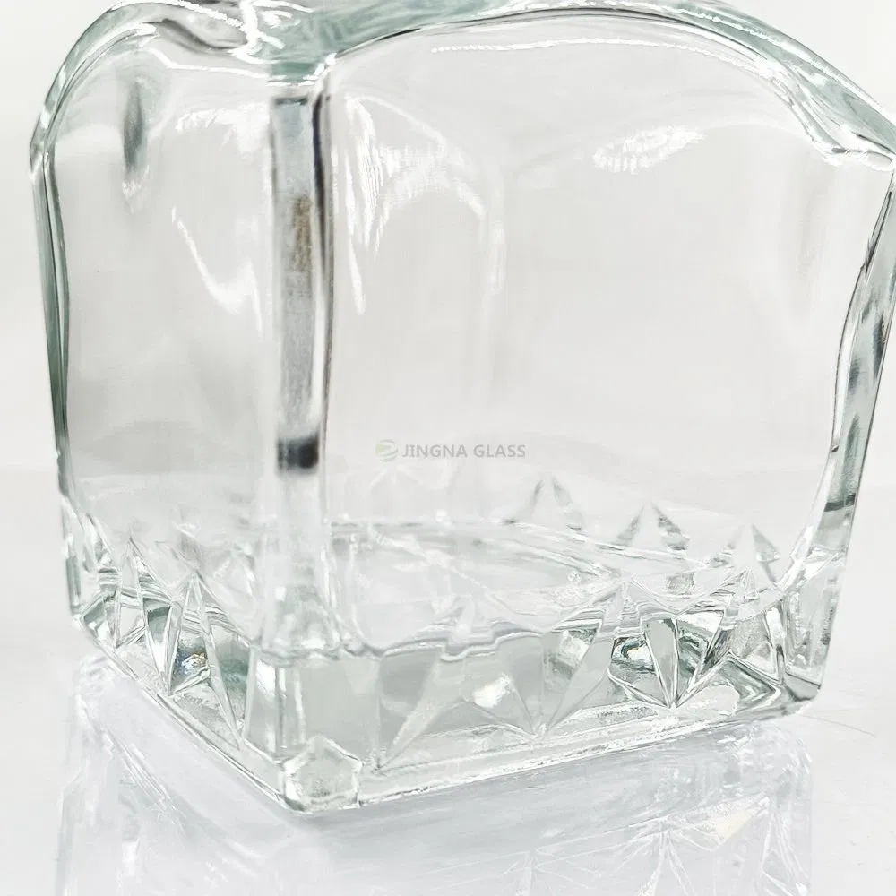 Luxury Square Glass Liquor Bottle 750ml, Food Grade Glass