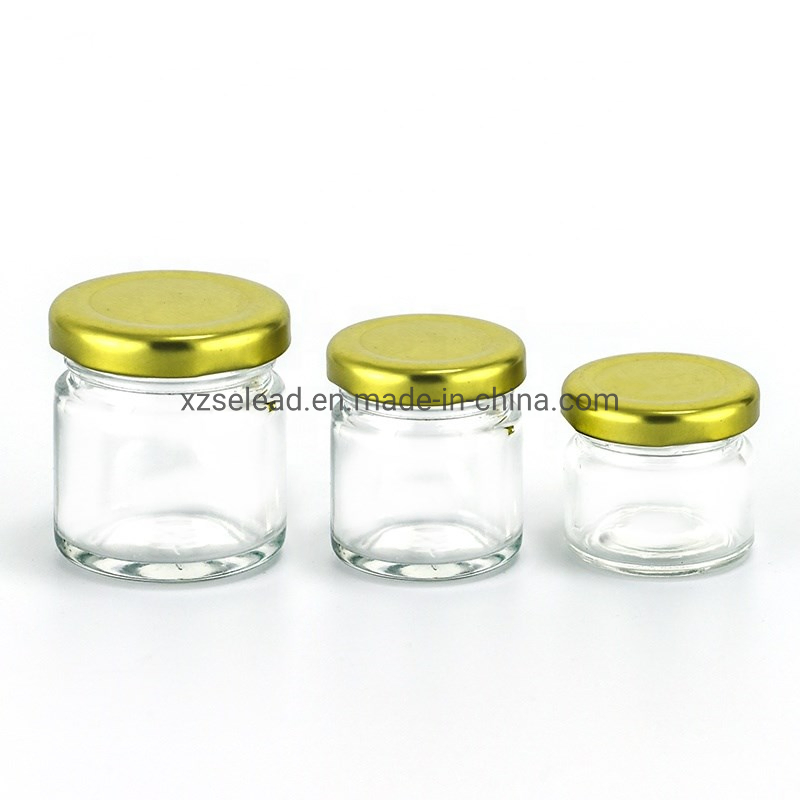 25ml Glass Jar for Honey Jam Food Packaging with Golden Lid Mini Baby Food Jar 35ml 50ml