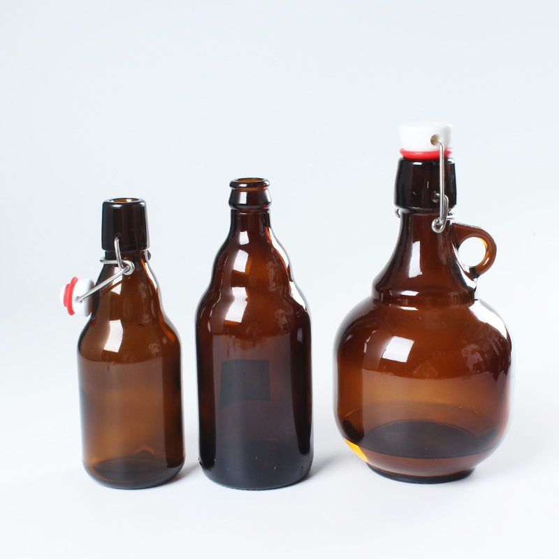 California Style 1000ml Swing Top Water Wine Milk Brewed Beer Glass Growler Bottles Gallon Jug with Handle