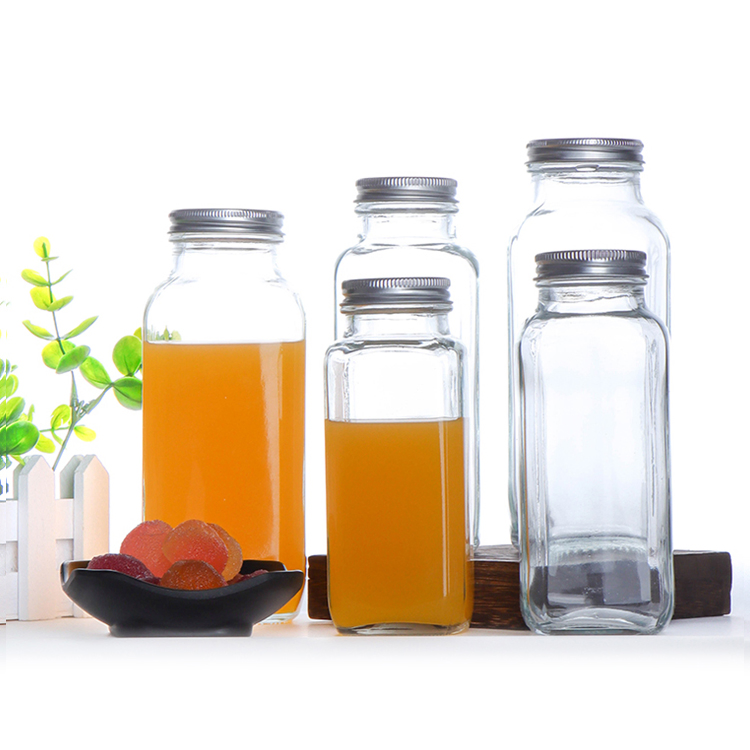 BPA Free 100ml 250ml 350ml Flat Custom Logo Yogurt Jelly Milk Botella De Vidrio for Juice