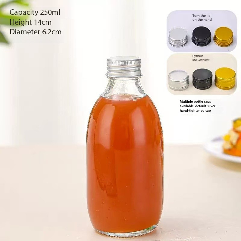Clear Glass Water Bottle 150ml 250ml 300ml 350ml 500ml Mineral Beverage Water Bottles Glass Bottles for Juice Kombucha