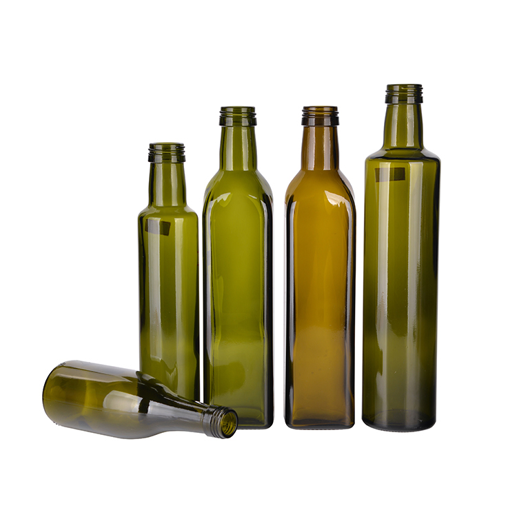 Food Grade 250ml 500ml 750ml 1L Square Glass Bottle for Olive Oil