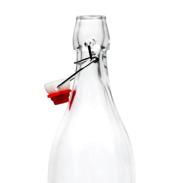 32oz 1000ml Airtight Leak Proof Cap Beverage Glass Bottle with Swing Top