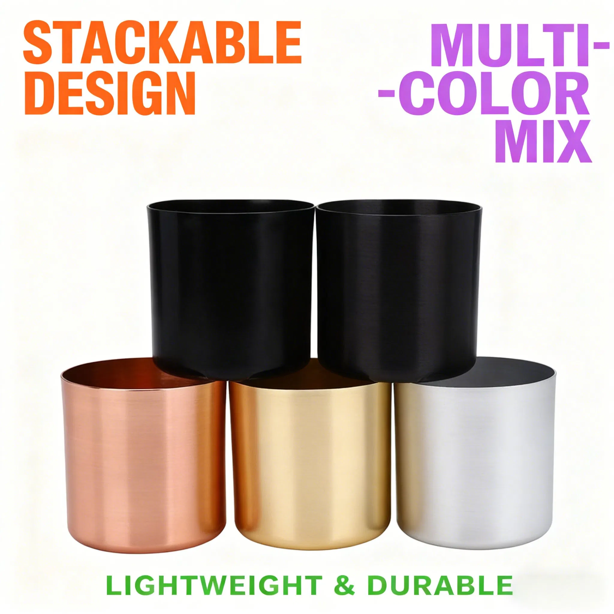 Luxury 8oz 10oz 10 Oz 12oz Metal Gold Glass Aluminum Alloy Jars Christmas Halloween Scented Aromatherapy Soy Wax Custom Empty Candle Jar with Metal Bamboo Lid