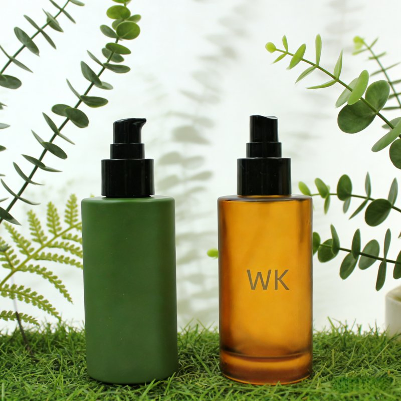 Wholesale Empty Glass Lotion Pump Sprayer Skincare Packaging Bottle with Lotion Pump