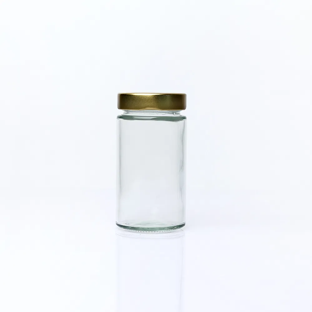 100ml 150ml 240ml Clear Round Storage Pickle Jam Glass Jar with Metal Lid
