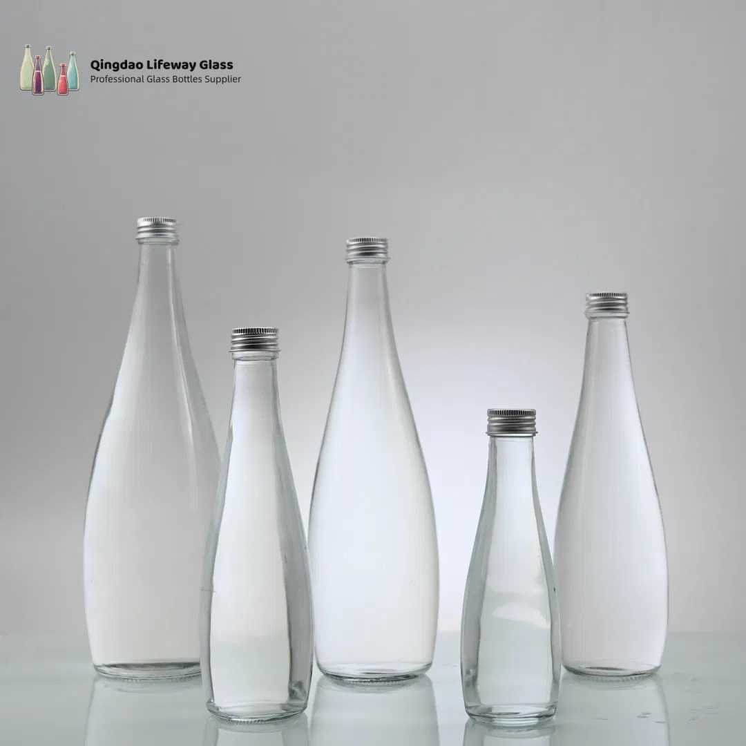 500ml Clear Beverage Class Bottle Round Fruit Wine Juice Bottles Kitchen Sealed Glass Flip Top Bottle with Swing Top